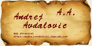 Andrej Avdalović vizit kartica